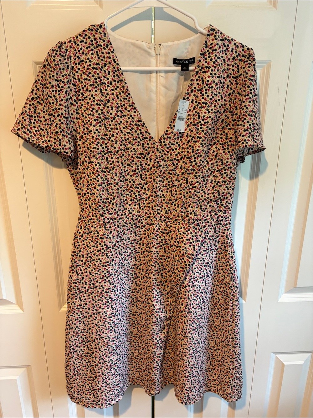 Fall Floral V-Neck Short Sleeve Dress
